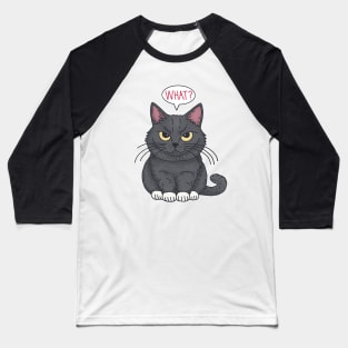 Black Cat Says What Baseball T-Shirt